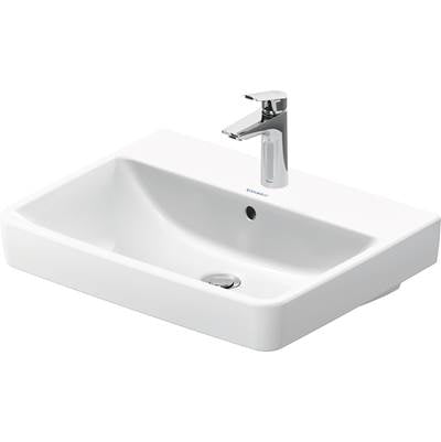 Duravit 23756000002 - Duravit No.1 23 5/8" Rectangular Wall Mounted Sink In White With Single Faucet Hole And With Overflow