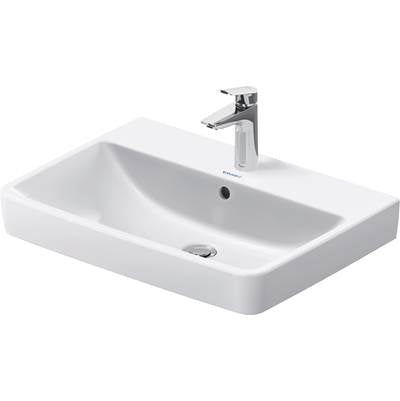 Duravit 23756500002 - Duravit No.1 25 5/8" Rectangular Wall Mounted Sink In White With Single Faucet Hole And With Overflow
