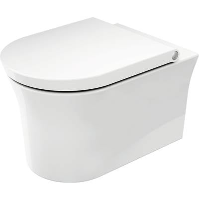 Duravit 2576092092 - Duravit White Tulip 1.28/0.8 Gpf Dual Flush Ada Compliant Round Wall Mounted Toilet In White With Hygieneglaze - Seat, Actuator, And In-Wall Tank And Carrier Sold Separately