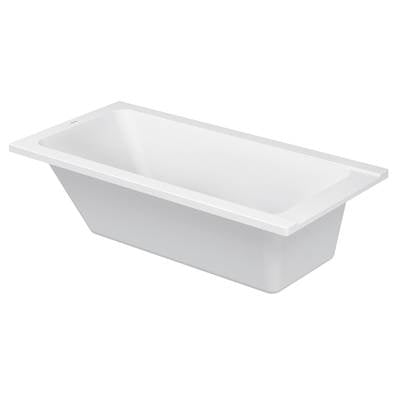 Duravit 700095000000090 - Duravit D-Code 59" X 29 1/2" Rectangular Drop In Bathtub In White Acrylic With Reversible Drain, Drain Sold Separately