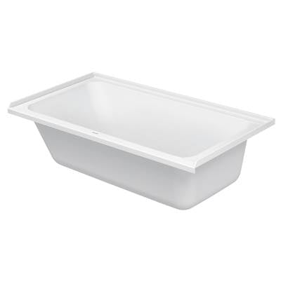 Duravit 700405000000090 - Duravit D-Code 60" X 32" Rectangular Drop In Bathtub In White Acrylic With Right Drain, Drain Sold Separately