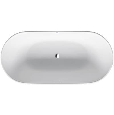 Duravit 700434000000090 - Duravit Luv 70 7/8" X 33 1/2" Oval Freestanding Bathtub In White Solid Surface With Center Drain, Drain Included