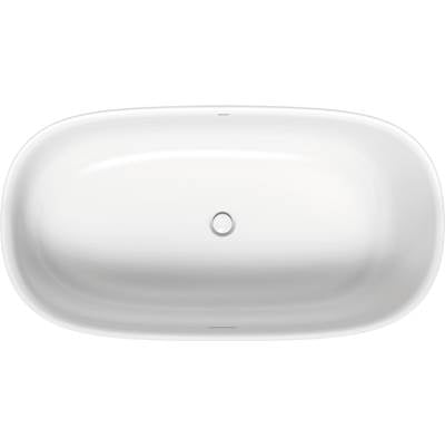 Duravit 700462000000090 - Duravit Zencha 63" X 31 1/2" Oval Freestanding Bathtub In White Solid Surface With Center Drain, Drain Included