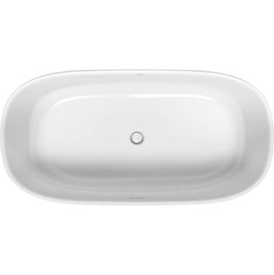Duravit 700463000000090 - Duravit Zencha 70 7/8" X 35 3/8" Oval Freestanding Bathtub In White Solid Surface With Center Drain, Drain Included