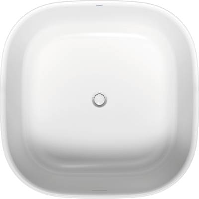 Duravit 700464000000090 - Duravit Zencha 49 1/4" X 49 1/4" Square Freestanding Bathtub In White Solid Surface With Center Drain, Drain Included