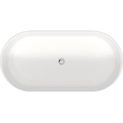 Duravit 700516000000090 - Duravit Soleil By Starck 63" X 31 1/2" Oval Freestanding Bathtub In White Solid Surface With Center Drain, Drain Included
