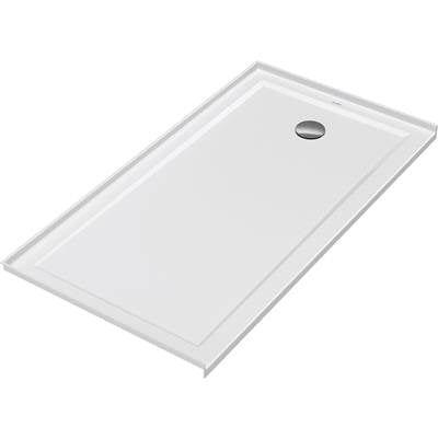 Duravit 720249000000090 - Duravit Architec 60" X 32" Rectangular Acrylic Single Threshold Shower Base In White With Right Drain, Drain Sold Separately
