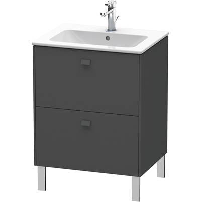 Duravit BR440104949 - Duravit Brioso 24 3/8" Wall Mount Two Drawer Single Vanity Cabinet In Matte Graphite, Sink Sold Separately