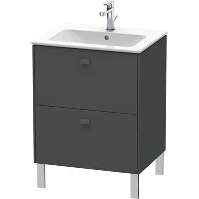 Duravit BR440104949 - Duravit Brioso 24 3/8" Wall Mount Two Drawer Single Vanity Cabinet In Matte Graphite, Sink Sold Separately