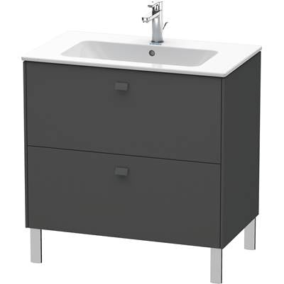 Duravit BR440204949 - Duravit Brioso 32 1/4" Wall Mount Two Drawer Single Vanity Cabinet In Matte Graphite, Sink Sold Separately