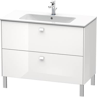 Duravit BR440302222 - Duravit Brioso 40 1/8" Wall Mount Two Drawer Single Vanity Cabinet In High Gloss White, Sink Sold Separately