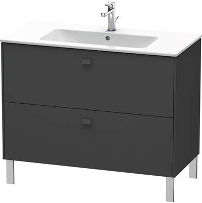 Duravit BR440304949 - Duravit Brioso 40 1/8" Wall Mount Two Drawer Single Vanity Cabinet In Matte Graphite, Sink Sold Separately