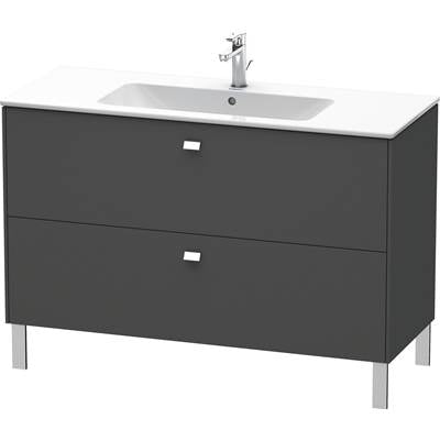 Duravit BR440404949 - Duravit Brioso 48" Wall Mount Two Drawer Single Vanity Cabinet In Matte Graphite, Sink Sold Separately