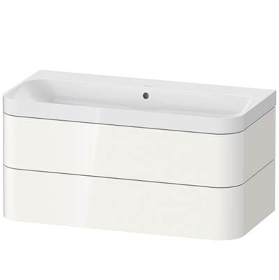 Duravit HP4348N2222 - Duravit Happy D.2 38 3/8" Wall Mount Two Drawer C-Shaped Single Vanity In High Gloss White, Including Cabinet And