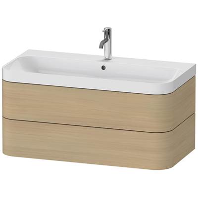 Duravit HP4348O7171 - Duravit Happy D.2 38 3/8" Wall Mount Two Drawer C-Shaped Single Vanity In Mediterranean Oak, Including Cabinet And Single Hole Sink
