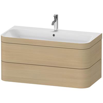 Duravit HP4638O7171 - Duravit Happy D.2 38 3/8" Wall Mount Two Drawer C-Bonded Single Vanity In Mediterranean Oak, Including Cabinet And Single Hole Sink