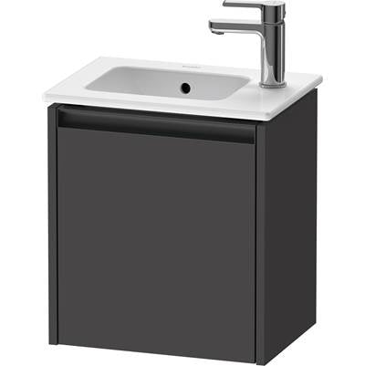 Duravit K25060L49490000 - Duravit Ketho.2 16 1/8" Wall Mount One Door Single Vanity Cabinet In Matte Graphite, Sink Sold Separately