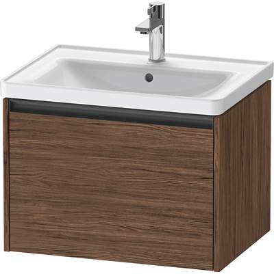 Duravit K25082021210000 - Duravit Ketho.2 25" Wall Mount One Drawer Single Vanity Cabinet In Dark Walnut, Sink Sold Separately