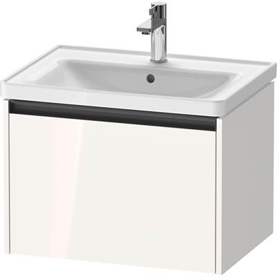 Duravit K25082022220000 - Duravit Ketho.2 25" Wall Mount One Drawer Single Vanity Cabinet In High Gloss White, Sink Sold Separately