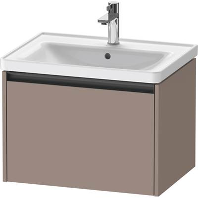 Duravit K25082043430000 - Duravit Ketho.2 25" Wall Mount One Drawer Single Vanity Cabinet In Matte Basalt, Sink Sold Separately