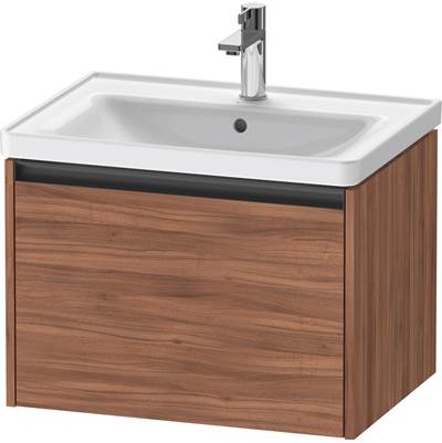 Duravit K25082079790000 - Duravit Ketho.2 25" Wall Mount One Drawer Single Vanity Cabinet In Natural Walnut, Sink Sold Separately