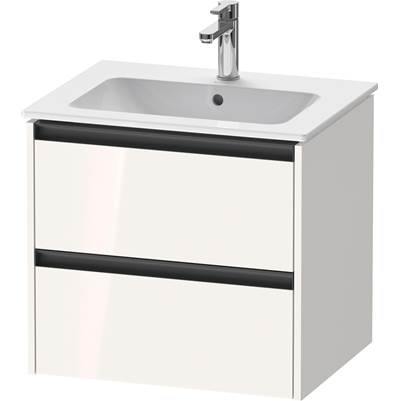 Duravit K25262022220000 - Duravit Ketho.2 24" Wall Mount Two Drawer Single Vanity Cabinet In High Gloss White, Sink Sold Separately