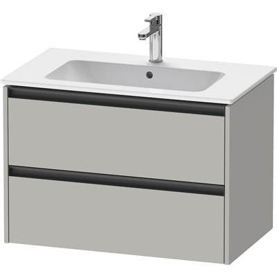 Duravit K25263007070000 - Duravit Ketho.2 31 7/8" Wall Mount Two Drawer Single Vanity Cabinet In Matte Concrete Gray, Sink Sold Separately