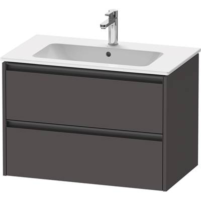 Duravit K25263049490000 - Duravit Ketho.2 31 7/8" Wall Mount Two Drawer Single Vanity Cabinet In Matte Graphite, Sink Sold Separately