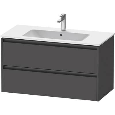 Duravit K25264049490000 - Duravit Ketho.2 39 3/4" Wall Mount Two Drawer Single Vanity Cabinet In Matte Graphite, Sink Sold Separately