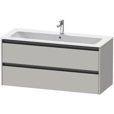 Duravit K25265007070000 - Duravit Ketho.2 47 5/8" Wall Mount Two Drawer Single Vanity Cabinet In Matte Concrete Gray, Sink Sold Separately