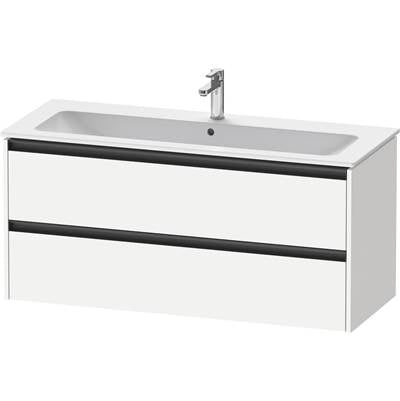Duravit K25265018180000 - Duravit Ketho.2 47 5/8" Wall Mount Two Drawer Single Vanity Cabinet In Matte White, Sink Sold Separately