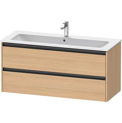 Duravit K25265030300000 - Duravit Ketho.2 47 5/8" Wall Mount Two Drawer Single Vanity Cabinet In Natural Oak, Sink Sold Separately