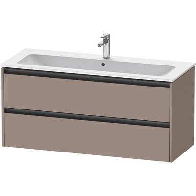 Duravit K25265043430000 - Duravit Ketho.2 47 5/8" Wall Mount Two Drawer Single Vanity Cabinet In Matte Basalt, Sink Sold Separately