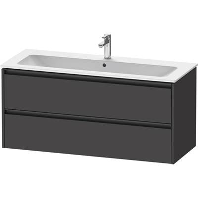 Duravit K25265049490000 - Duravit Ketho.2 47 5/8" Wall Mount Two Drawer Single Vanity Cabinet In Matte Graphite, Sink Sold Separately