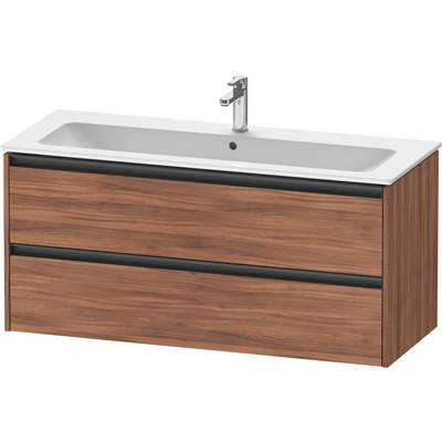 Duravit K25265079790000 - Duravit Ketho.2 47 5/8" Wall Mount Two Drawer Single Vanity Cabinet In Natural Walnut, Sink Sold Separately