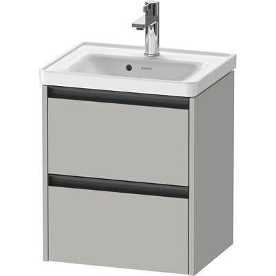 Duravit K25280007070000 - Duravit Ketho.2 19" Wall Mount Two Drawer Single Vanity Cabinet In Matte Concrete Gray, Sink Sold Separately