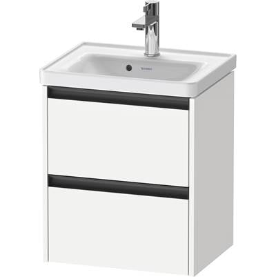 Duravit K25280018180000 - Duravit Ketho.2 19" Wall Mount Two Drawer Single Vanity Cabinet In Matte White, Sink Sold Separately