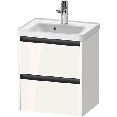 Duravit K25280022220000 - Duravit Ketho.2 19" Wall Mount Two Drawer Single Vanity Cabinet In High Gloss White, Sink Sold Separately
