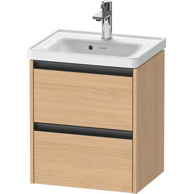 Duravit K25280030300000 - Duravit Ketho.2 19" Wall Mount Two Drawer Single Vanity Cabinet In Natural Oak, Sink Sold Separately