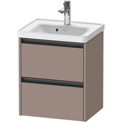 Duravit K25280043430000 - Duravit Ketho.2 19" Wall Mount Two Drawer Single Vanity Cabinet In Matte Basalt, Sink Sold Separately