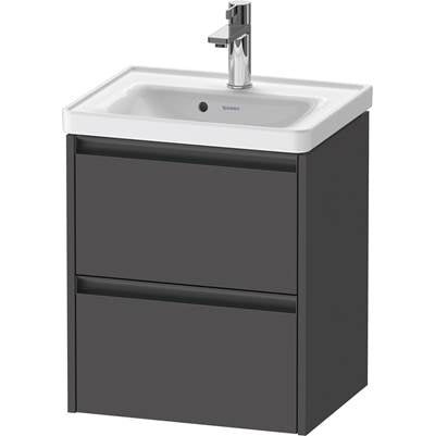 Duravit K25280049490000 - Duravit Ketho.2 19" Wall Mount Two Drawer Single Vanity Cabinet In Matte Graphite, Sink Sold Separately