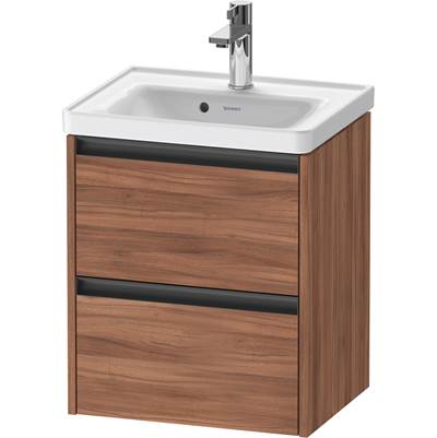 Duravit K25280079790000 - Duravit Ketho.2 19" Wall Mount Two Drawer Single Vanity Cabinet In Natural Walnut, Sink Sold Separately