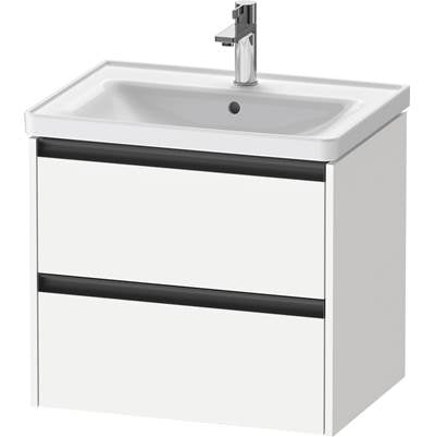 Duravit K25282018180000 - Duravit Ketho.2 25" Wall Mount Two Drawer Single Vanity Cabinet In Matte White, Sink Sold Separately