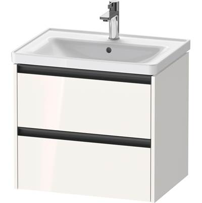 Duravit K25282022220000 - Duravit Ketho.2 25" Wall Mount Two Drawer Single Vanity Cabinet In High Gloss White, Sink Sold Separately