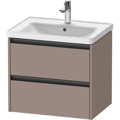 Duravit K25282043430000 - Duravit Ketho.2 25" Wall Mount Two Drawer Single Vanity Cabinet In Matte Basalt, Sink Sold Separately