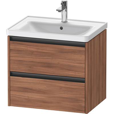 Duravit K25282079790000 - Duravit Ketho.2 25" Wall Mount Two Drawer Single Vanity Cabinet In Natural Walnut, Sink Sold Separately
