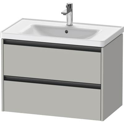 Duravit K25283007070000 - Duravit Ketho.2 30 7/8" Wall Mount Two Drawer Single Vanity Cabinet In Matte Concrete Gray, Sink Sold Separately