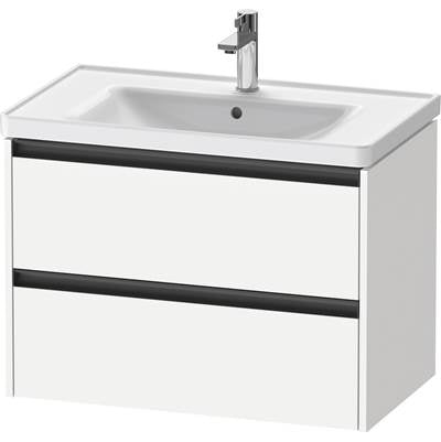 Duravit K25283018180000 - Duravit Ketho.2 30 7/8" Wall Mount Two Drawer Single Vanity Cabinet In Matte White, Sink Sold Separately