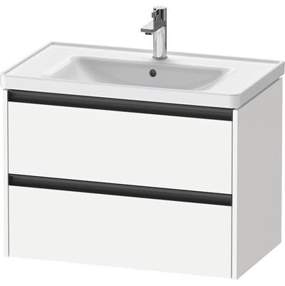 Duravit K25283018180000 - Duravit Ketho.2 30 7/8" Wall Mount Two Drawer Single Vanity Cabinet In Matte White, Sink Sold Separately