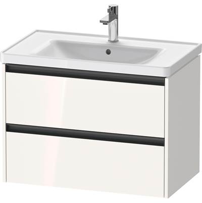 Duravit K25283022220000 - Duravit Ketho.2 30 7/8" Wall Mount Two Drawer Single Vanity Cabinet In High Gloss White, Sink Sold Separately